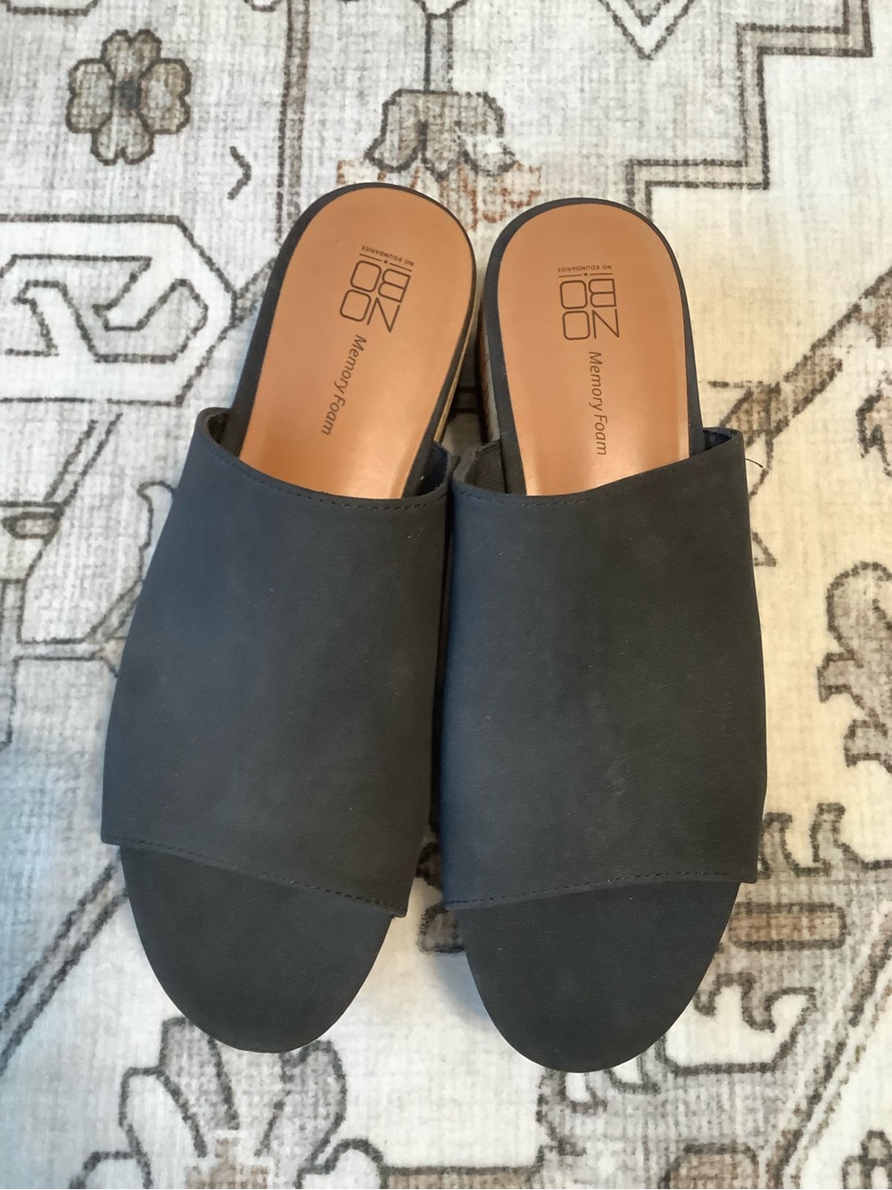 No Boundaries Black Slip-On Memory Foam Mules
